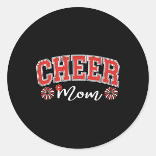 Sticker Rond Maman de cheerleader Jour de match Cheerleading Fi