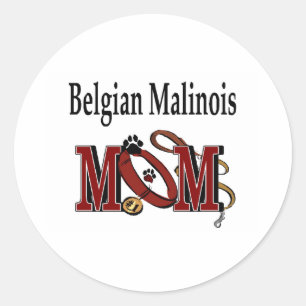 Sticker Rond MAMAN de chien de Malinois de Belge