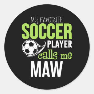Sticker Rond Maman de foot - Mon joueur préféré m'appelle