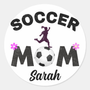 Sticker Rond Maman de football