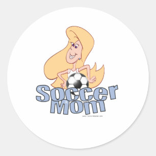 Sticker Rond Maman de football