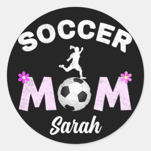 Sticker Rond Maman de football