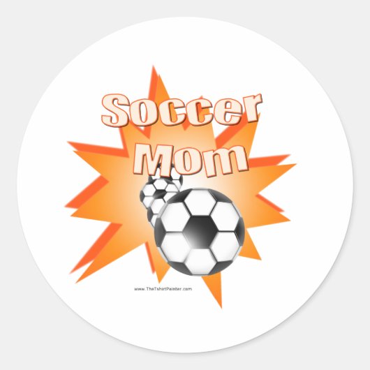 Sticker Rond Maman de football (Devant)