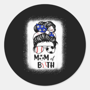 Sticker Rond Maman de footballeur aux chignons désordonnés mama