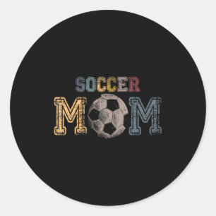 Sticker Rond Maman de footballeur Vêtements vintage rétro Maman