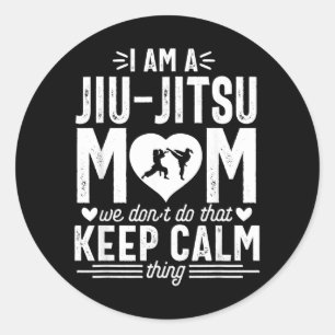Sticker Rond Maman de Jiu Jitsu Brésilien BJJ Arts Martiaux Drô