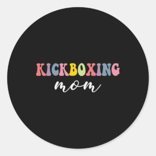 Sticker Rond Maman de kickboxing drôle et élégante, amateurs d'