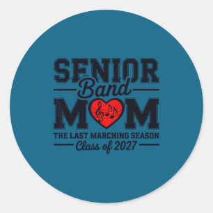 Sticker Rond Maman de la classe de bandes seniors de 2027 la de