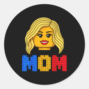 Sticker Rond Maman de la famille maître constructeur construisa