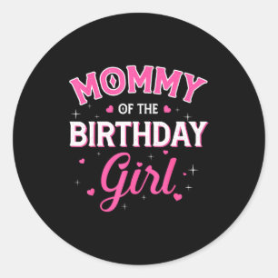 Sticker Rond Maman de la fille d'anniversaire fête de famille a