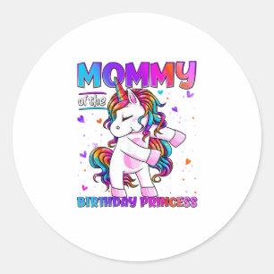 Sticker Rond Maman de la fille de la princesse d'anniversaire q