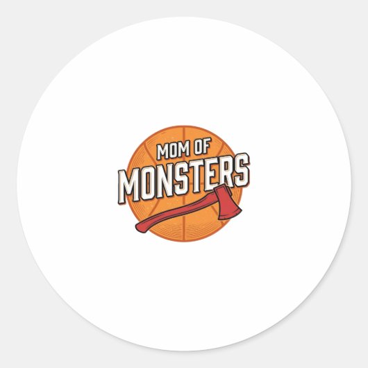 Sticker Rond Maman de monstres Conception de maman de basket-ba (Devant)