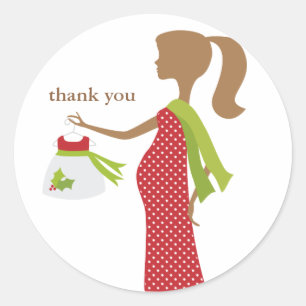 Sticker Rond Maman de Noël à être baby shower