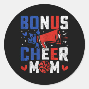 Sticker Rond Maman de pom-pom girl bonus - Maman de pom-pom gir