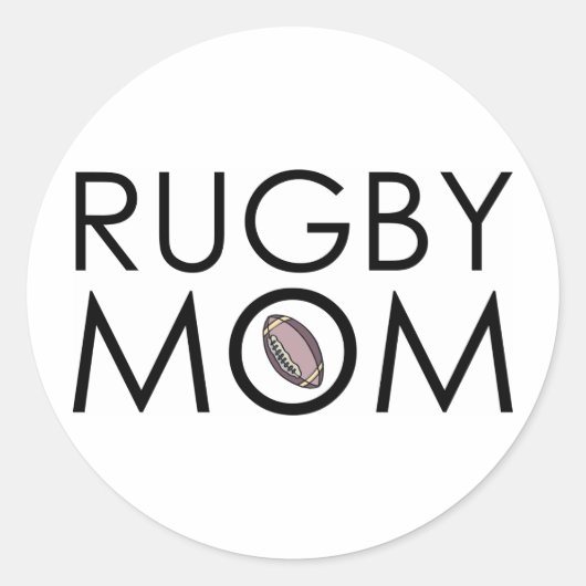 Sticker Rond Maman de rugby (Devant)