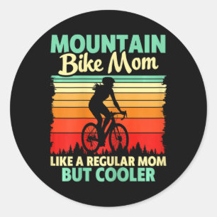 Sticker Rond Maman de VTT Drôle Cycliste Cool Rétro Coucher de