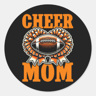 Sticker Rond Maman des deux Football Cheerleading Cheer Maman J