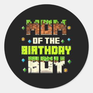 Sticker Rond Maman drôle du garçon d'anniversaire joueur de jeu