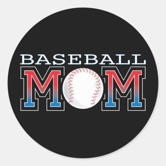 Sticker Rond Maman du baseball (Devant)