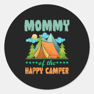 Sticker Rond Maman du campeur heureux 1er anniversaire tapis de