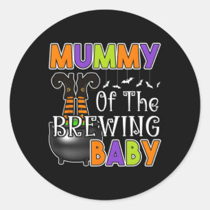 Sticker Rond Maman du costume bébé brassant Halloween