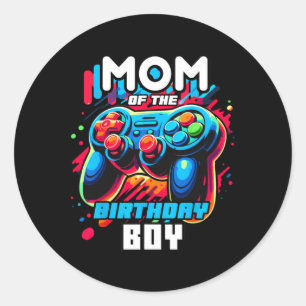 Sticker Rond Maman du garçon d'anniversaire correspondant jeu v
