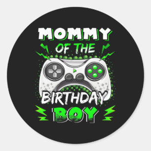 Sticker Rond Maman du garçon d'anniversaire Décorations Joueur 