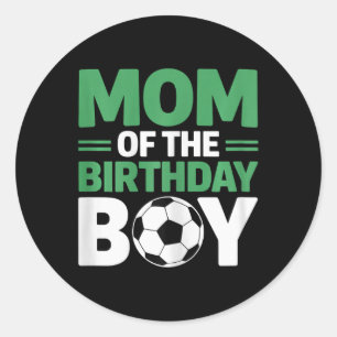 Sticker Rond Maman du garçon qui fête son anniversaire foot