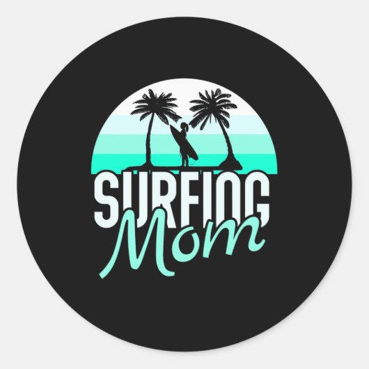 Sticker Rond Maman du surf (Devant)