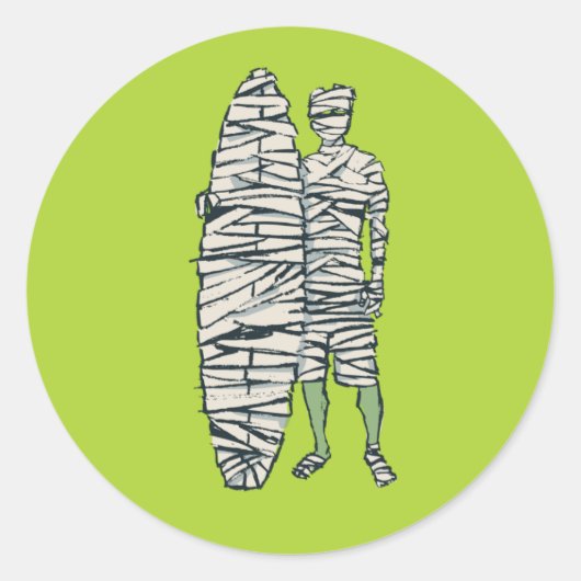 Sticker Rond Maman du surf Halloween (Devant)
