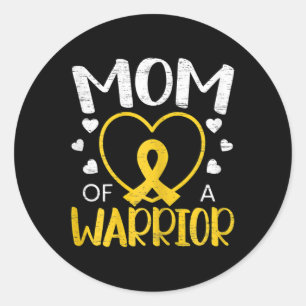 Sticker Rond Maman D'Un Guerrier Mois De Sensibilisation Au Can