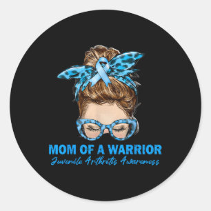 Sticker Rond Maman d'un guerrier Sensibilisation à l'arthrite j