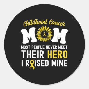 Sticker Rond Maman D'Un Héros De Guerrier Sensibilisation Au Ca