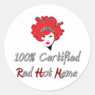 Sticker Rond Maman d'un rouge ardent