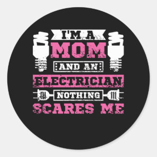 Sticker Rond Maman électricienne