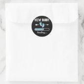 Sticker Rond Maman Enceinte Nouveau bébé Garçon Chargement Son  (Sac)