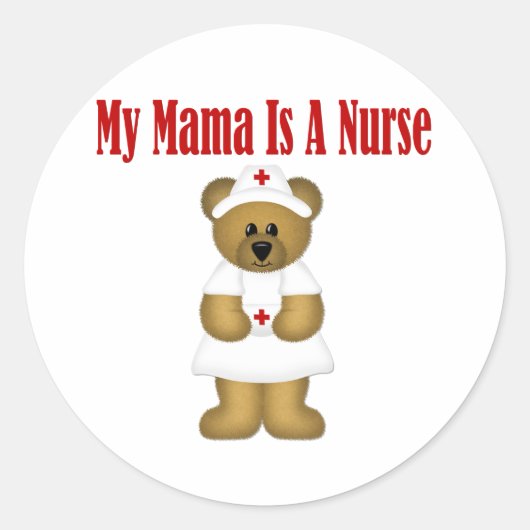 Sticker Rond Maman Est Infirmière (Devant)
