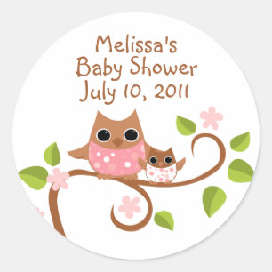 Sticker Rond Maman et Chouettes pour bébés