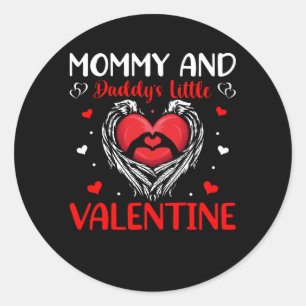 Sticker Rond Maman et papa Little Valentine Saint Valentin