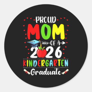 Sticker Rond Maman fière de la graduation de la maternelle 2026
