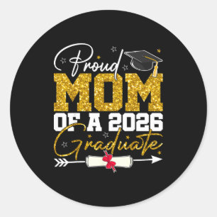 Sticker Rond Maman fière d'une famille de diplômés senior 2026