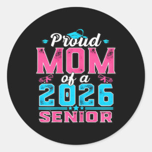 Sticker Rond Maman fière senior féminine ambiance fête de fin d