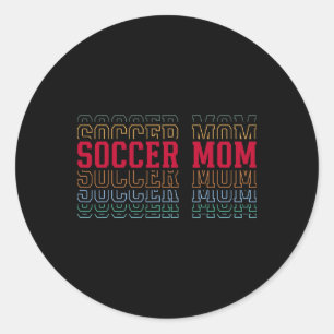 Sticker Rond Maman Foot Amusant Texte Superposé Mère Mama Entra
