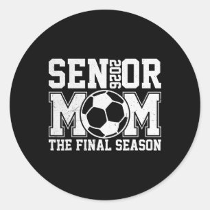 Sticker Rond Maman footballeuse Senior 2026 Dernière saison Cl 