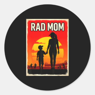 Sticker Rond Maman géniale mère et fils maman de footballeur co