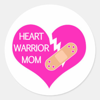 Sticker Rond Maman guerrière du coeur, Déficience cardiaque con