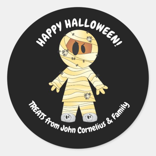 Sticker Rond Maman Halloween Cute Kawaii (Devant)