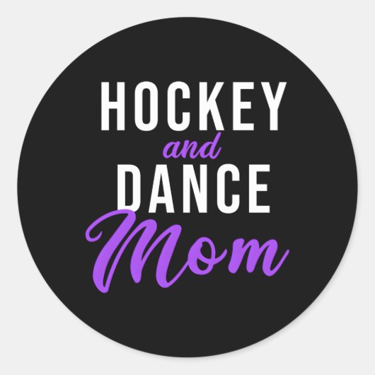 Sticker Rond Maman Hockey Et Danse (Devant)