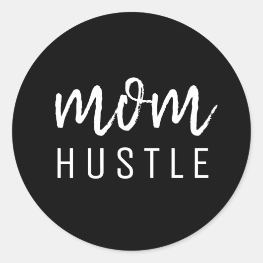 Sticker Rond Maman Hustle | Script moderne Fête des Mères Noire (Devant)