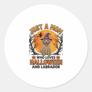 Sticker Rond Maman Labrador Halloween Design de Chien Vintage_1